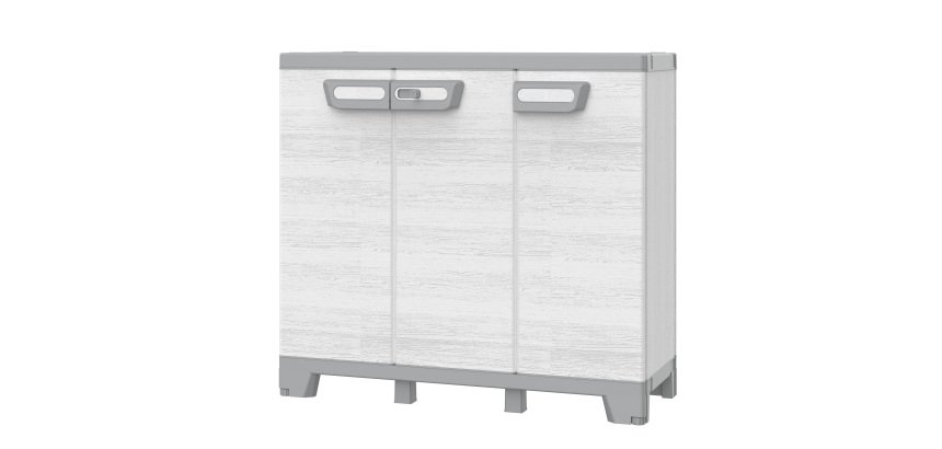 Armadio CAB102B sequoia - 3 ante - 102 x 39 x 93,5 cm - plastica - grigio - Terry