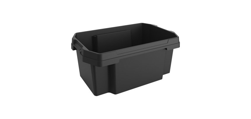 Contenitore multiuso FABER BOX - plastica - nero - 58,5 x 38,5 x 26,1 cm -  40 litri - Terry