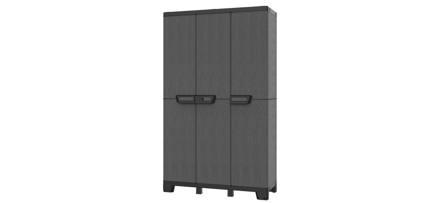 Armadio CAB102A ardesia - 3 ante - 102 x 39 x 172 cm - plastica - nero - Terry