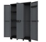 Armadio CAB102A ardesia - 3 ante - 102 x 39 x 172 cm - plastica - nero - Terry