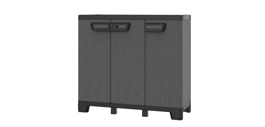 Armadio CAB102B ardesia - 3 ante - 102 x 39 x 93,5 cm - plastica - nero - Terry