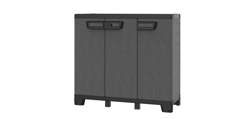Armadio CAB102B ardesia - 3 ante - 102 x 39 x 93,5 cm - plastica - nero - Terry