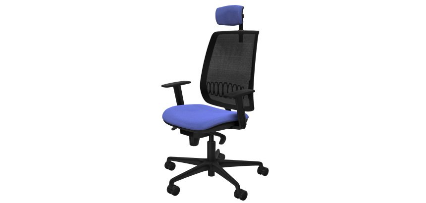Sedia ergonomica Alares - con braccioli regolabili e poggiatesta - azzurro - Piqueras y Crespo