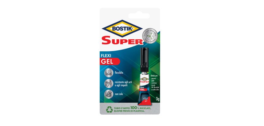 Colla istantanea Super Flexi Gel - 3 gr - trasparente - Bostik