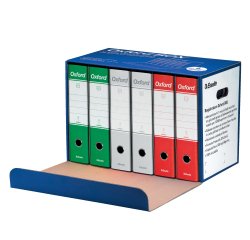 Scatola registratori Oxford box Italia G85 - dorso - 8 cm - protocollo 23 x 33 cm - colori assortiti - Esselte - conf. 6 pezzi