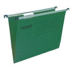Cartella sospesa Silver - cassetto - interasse 39 cm - fondo V - 36,5 x 25 cm -  verde - Bertesi