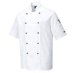 Giacca cuoco Kent - maniche corte - taglia XL - bianco - Portwest