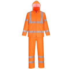 Completo antipioggia HiVi - ripiegabile - impermeabile - L - arancione fluo - Portwest