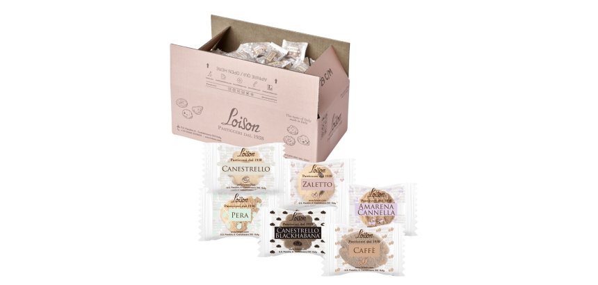 Biscotti al burro assortiti - 6 gusti - 1250 gr - Loison - conf. 200 biscotti