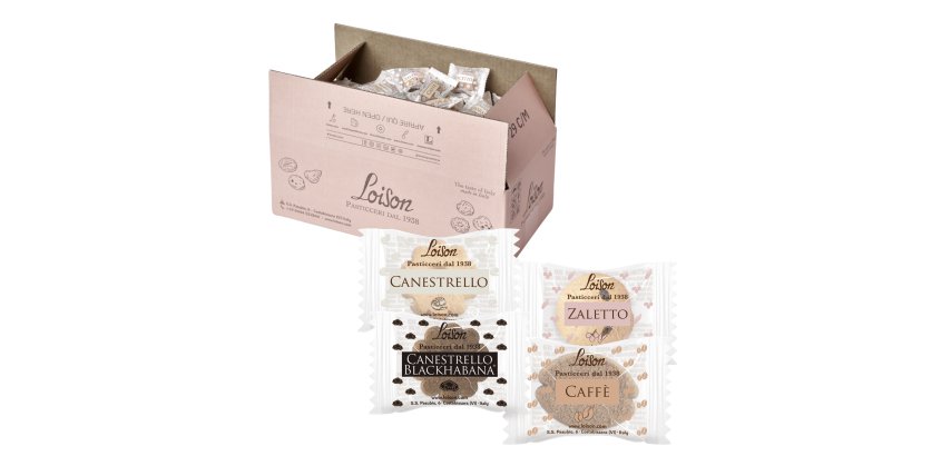Biscotti al burro assortiti - 4 gusti classici - 1250 gr - Loison - conf. 200 biscotti.