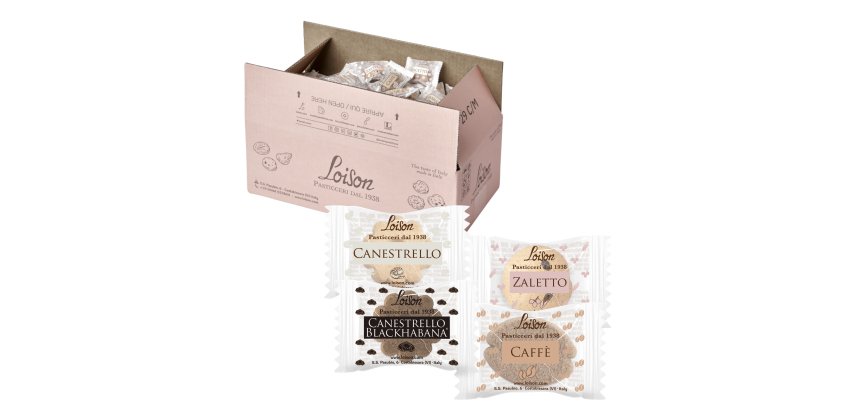 Biscotti al burro assortiti - 4 gusti classici - 1250 gr - Loison - conf. 200 biscotti.