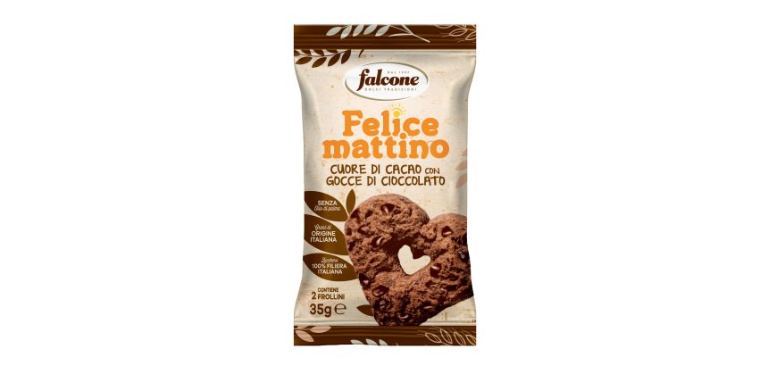 Cuore di cacao con gocce di cioccolato - monoporzione da 35 gr - Falcone