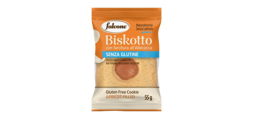 Biscotti farciti linea Biskotti -  albicocca - monoporzione da 55 gr - Falcone