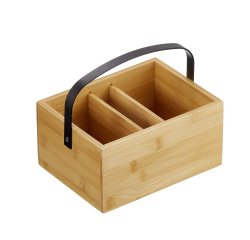 Cassetta porta condimenti - bamboo naturale - 20 x 15 x 10cm - Leone