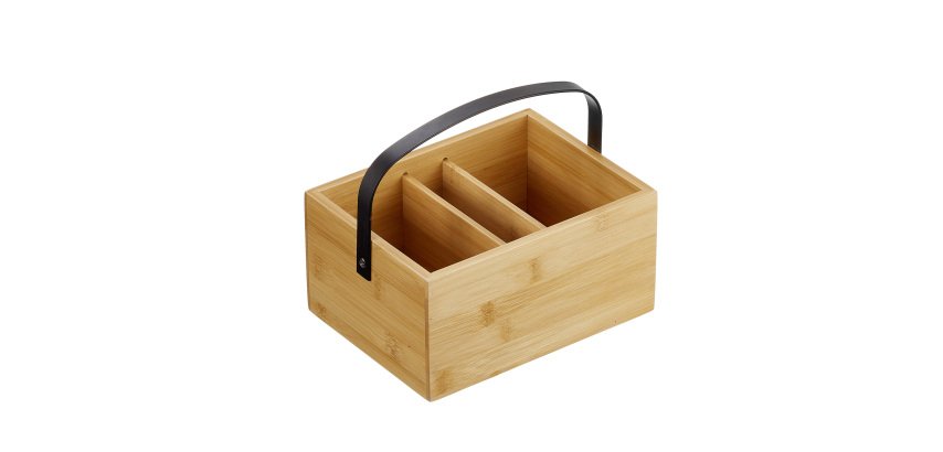 Cassetta porta condimenti - bamboo naturale - 20 x 15 x 10cm - Leone