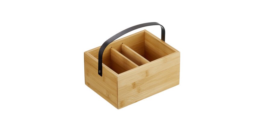Cassetta porta condimenti - bamboo naturale - 20 x 15 x 10cm - Leone
