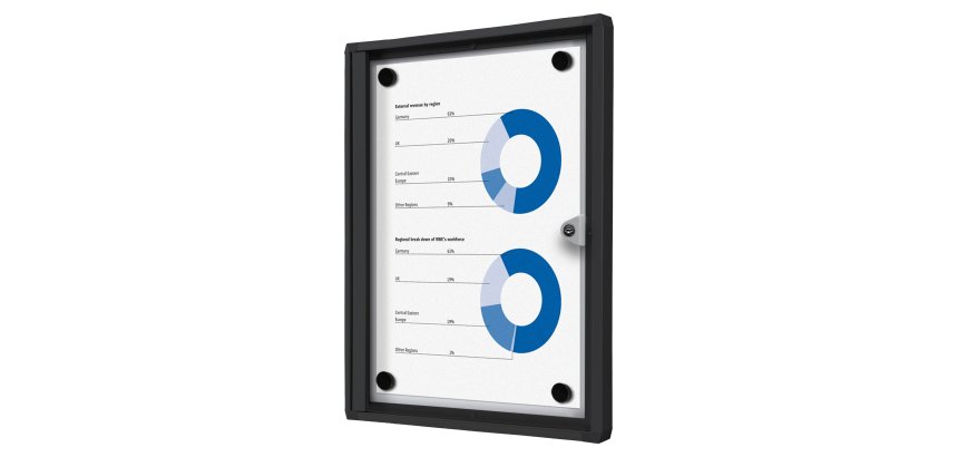 Indoor Lockable Showcase Economy Black 1x A4
