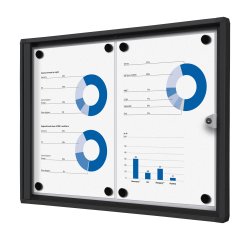 Indoor Lockable Showcase Economy Black 2x A4