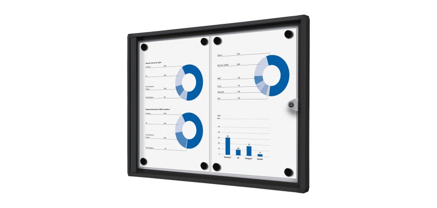 Indoor Lockable Showcase Economy Black 2x A4