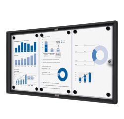 Indoor Lockable Showcase Economy Black 3x A4