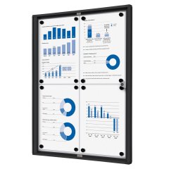Indoor Lockable Showcase Economy Black 4x A4