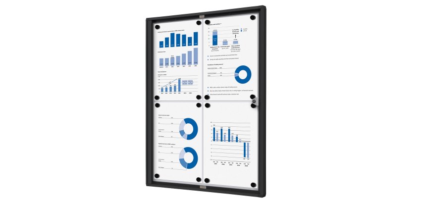 Indoor Lockable Showcase Economy Black 4x A4