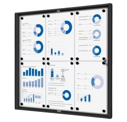 Indoor Lockable Showcase Economy Black 6x A4