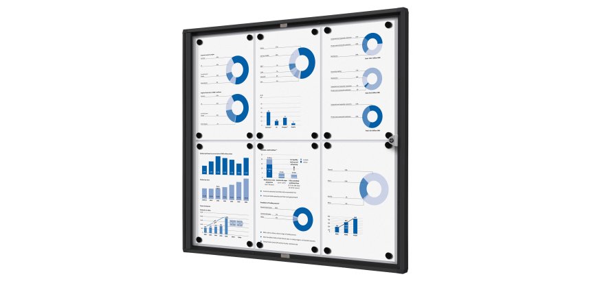Indoor Lockable Showcase Economy Black 6x A4