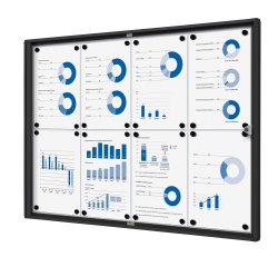Indoor Lockable Showcase Economy Black 8x A4