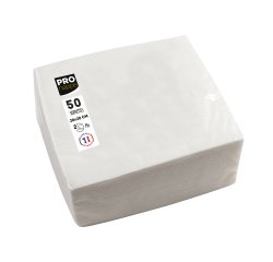 Tovaglioli cocktail - 2 veli - 20 x 20 cm - carta - bianco - Pro Nappe - conf. 50 pezzi