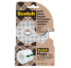 Dispenser di nastro adesivo - 2 rotoli Scotch Magic inclusi - acciaio - Scotch