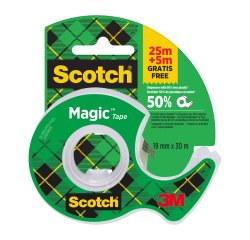 Nastro adesivo in chiocciola Magic 810 - 19 mm x 25m + 5m gratis - acrilico - trasparente - Scotch