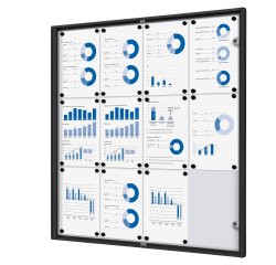 Indoor Lockable Showcase Economy Black 12x A4