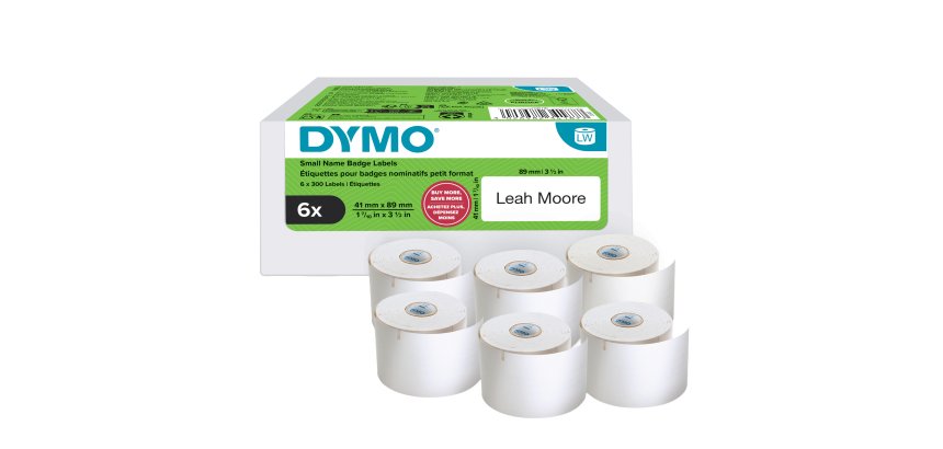 Rotolo 300 etichette LW 2234187 - 41 X 89 mm - carta - per nomi  - bianco - Dymo - value pack 6 pezzi