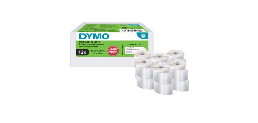 Rotolo 500 etichette LW 2234186 - 19 x 51 mm - carta - multiuso - bianco - Dymo - value pack 12 pezzi