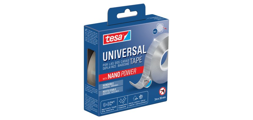 Nastro biadesivo Nano Power - 30 mm x 3 m - acrilico - trasparente - Tesa