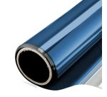 Pellicola adesiva - 50 cm x 10 m - protezione UV medio/alta - trasparenza media -  riflettente/grigio scuro - Patifix