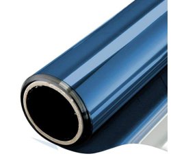 Pellicola adesiva - 50 cm x 10 m - protezione UV medio/alta - trasparenza media -  riflettente/grigio scuro - Patifix