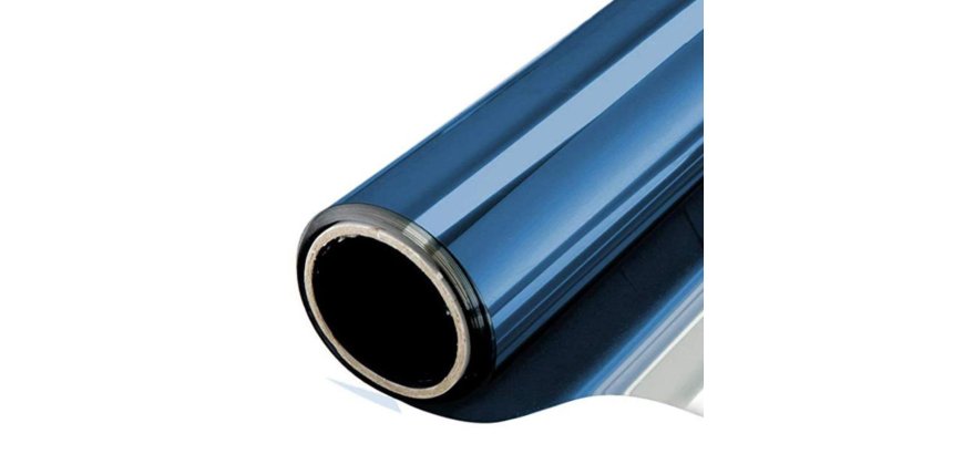 Pellicola adesiva - 50 cm x 10 m - protezione UV medio/alta - trasparenza media -  riflettente/grigio scuro - Patifix
