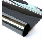 Pellicola adesiva - 50 cm x 10 m - protezione UV medio/alta - trasparenza medio bassa -  riflettente/nero - Patifix