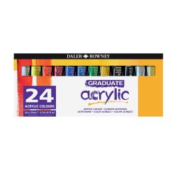 Colore acrilico fine Graduate - 22 ml - colori assortiti - Daler Rowney - 24 pezzi