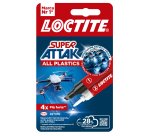 Colla Super Attak - adesivo liquido e attivatore in penna - adatto per tutti i tipi di plastica - 2 gr + 4 ml - trasparente - Loctit e