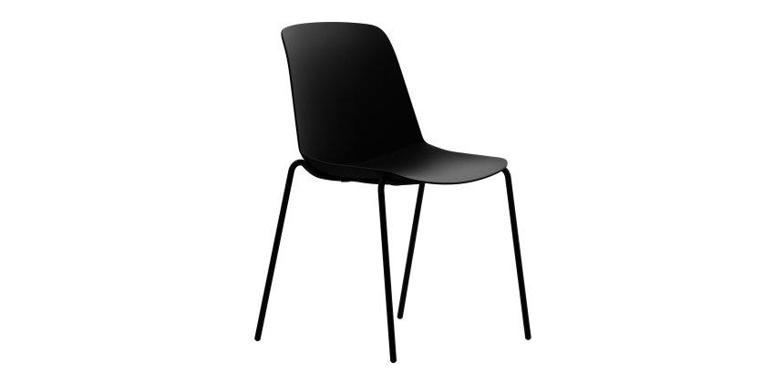 Seduta attesa Luna - 4 gambe - nero - Unisit