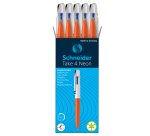 Penna a sfera Take 4 - punta media - 4 colori - fusto arancione fluo - Schneider
