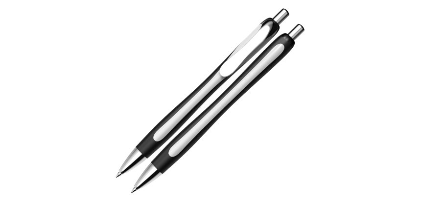 Penna a sfera a scatto Slider Rave  - punta XB  - fusto nero/bianco - nero - Schneider