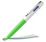 Penna a sfera Take 4 - punta media - 4 colori - fusto verde fluo - Schneider