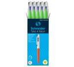 Penna a sfera Take 4 - punta media - 4 colori - fusto verde fluo - Schneider