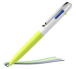 Penna a sfera Take 4 - punta media - 4 colori - fusto giallo fluo - Schneider