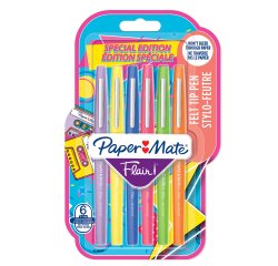 Pennarello Flair Nylon - punta feltro - 1,10mm - colori assortiti Retrò - Papermate - conf. 6 pezzi