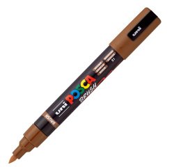 Marcatore a base d'acqua Uni Posca PC5MBR - punta brush 1.0 - 4.0mm - marrone  - Uni Mitsubishi